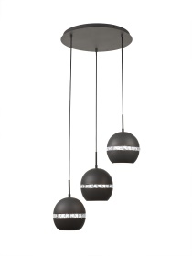 Andrea Graphite Crystal Ceiling Lights Diyas Multiple Crystal Pendants